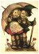 ILLUSTRATION, HUMMEL, SUNNY WEATHER, NR. 62.1287, CHILDREN, UMBRELLA, SIGNED, POSTCARD - Hummel