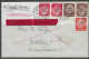 Cover - Eilbote Exprès - Afg./Obl. Berlin-Friedenau 1 - YT N°446 2x N°447 2x N°449 - 14/11/1937 >> Mehlem Am Rhein - Briefe