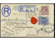 FALKLAND. 1923. Registered Envelope De 2 P. Azul, Más 2 P. Lila, De STANLEY A GRAN BRETAÑA. Leve Raspadura En El Papel ( - Andere & Zonder Classificatie