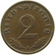 DRITTES REICH 2 PFENNIG 1936 A  #t027 0455 - 2 Reichspfennig