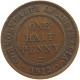 AUSTRALIA HALFPENNY 1912 H George V. (1910-1936) #t023 0375 - ½ Penny