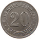 KAISERREICH 20 PFENNIG 1888 J  #t029 0171 - 20 Pfennig