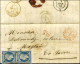 Etoile / N° 10 Paire Càd Rouge (1) Bau CENTRAL (1) / PARIS Sur Lettre Adressée à Magland (Duché De Savoie). Au Verso, Cà - 1849-1876: Klassik