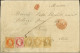 Etoile / N° 28 (3) + 31 + 32 Càd Rouge (2) AFFRANCHISSEMENT (2) / PARIS Sur Lettre Pour Rome. 1869. - TB / SUP. - R. - 1849-1876: Période Classique