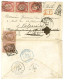 GC 3581 / N° 54 Paire + 57 (3 Dont 1 Ex Def) Càd T 17 ST ETIENNE (84) Sur Lettre Pour Valparaiso. 1874. - TB. - 1849-1876: Klassik