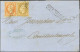 GC 5083 / N° 21 + 23 Griffe Encadrée MER NOIRE Sur Lettre De Galatz Pour Constantinople. 1854. - TB / SUP. - R. - Posta Marittima