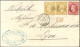 GC 5104 / N° 21 (2) + 32 Càd SHANG-HAI / CHINE Sur Lettre Pour Lyon. 1872. - TB / SUP. - R. - Poste Maritime