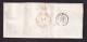 DDFF 515 - Lettre Précurseur De France ROCROI 1851 Via SEDAN - Marque D'entrée Belge FRANCE PAR BOUILLON - Bureaux De Passage