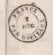 DDFF 517 - Lettre TP 14 De France MEZIERES 1858 - Marque D'entrée Belge FRANCE PAR BOUILLON En Noir - Grenzübergangsstellen