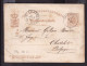 DDFF 526 - Entier Postal Luxembourg PETANGE 1878 Vers CHATELET - Marque D'échange Belge LUXEMBOURG PAR NAMUR - Grenzübergangsstellen