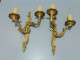 -PAIRE D'APPLIQUES MURALES  BRONZE DORE STYLE LOUIS XV XXe Déco Collection  E - Lighting & Lampshades