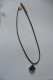 Delcampe - Neuf - Collier Pendentif En Verre De Murano Argent Et Noir Sur Cordon Noir - Necklaces/Chains