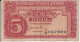 BILLETE DE CHECOSLOVAQUIA DE 5 KORUN DEL AÑO 1945  (BANKNOTE) - Tchécoslovaquie