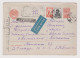 Soviet Union Russia USSR 1950s Registered Airmail Postal Stationery Cover PSE, Entier, Sent TASHKENT To Bulgaria /L66722 - 1950-59