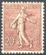 [** SUP] N° 131a, 20c Brun-lilas Foncé, Beau Centrage Non Compté - Cote: 220€ - 1903-60 Sower - Ligned