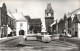 PERCHTOLDSDORF, STATUE, FOUNTAIN, ARCHITECTURE, TOWER WITH CLOCK, CARS, AUSTRIA - Perchtoldsdorf