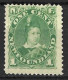 NEWFOUNDLAND....QUEEN VICTORIA...(1837-01.).." 1887.."....1d.....SG50b.....YELLOW -GREEN.......MH. - 1865-1902