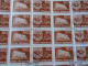 ZA484.11 ROMANIA   Sheet With   100 Stamps  50b  PORTO  Postage Due - Cancel Bucuresti    1974 - Autres & Non Classés