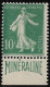 FRANCE N°188A - 10cts Vert Pub Mineraline - Neuf** - VARIETE " °OSTES" - Superbe - - Neufs