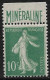 FRANCE N°188A - 10cts Vert Pub Mineraline - Neuf** - Superbe - - Nuovi