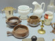 Delcampe - -LOT OBJETS MINIATURES CERAMIQUE PORCELAINE BOIS VERRE GRES LAITON M. Argenté      E - Autres & Non Classés