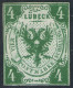 Lübeck Nr. 5 - 4 Shilling Grün - Ungebraucht O. G. - Tadellos - Pracht - Luebeck