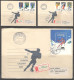 Hungary FDC Sc. 3094-3100. The 1988 Winter Olympics - The XV Olympic Winter Games. 3 FDC Covers.  FDC Cancellation On Sp - FDC