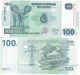 Democratic Republic Of Congo 10x 100 Francs 2022 UNC - Democratic Republic Of The Congo & Zaire