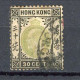 H-K  Yv. N° 70 ; SG N° 70 Fil CA (o) 30c Noir Et Vert Edouard VII Cote 27 Euro BE  2 Scans - Gebraucht