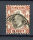 H-K  Yv. N° 86; SG N°83 Fil CA Mult (o) 20c Brun-jaune Et Gris Edouard VII Cote 3 Euro BE  2 Scans - Usati