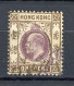 H-K  Yv. N° 62 ; SG N°62 Fil CA (o) 1c Brun Et Violet -brun Edouard VII Cote 0,75 Euro BE  2 Scans - Usati