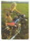Estonia Girl With A Motorcycle Bike Advertising Pocket Calendar Card 1989 - Petit Format : 1981-90