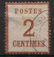 TIMBRE ALSACE LORRAINE N° 2 RARE CACHET FRANCAIS NOIR DE SOISSONS - COTE 250 € - Gebraucht