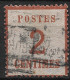 TIMBRE ALSACE LORRAINE 2c BRUN ROUGE N° 2 OBLITERE - SIGNE ROUMET - COTE 240 € - Used Stamps