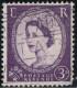 GB 1958 Yv. N°348 - 3p Violet Foncé Avec Barres Noires Au Verso - Oblitéré - Usati