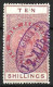 NEW ZEALAND...QUEEN VICTORIA...(1837-01.)......10/-.....STAMP DUTY FISCAL......P14.5 X 14....CDS....VFU... - Fiscaux-postaux