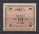 ITALY - 1943 Allied Military Currency 10 Lira Circulated Banknote - Allied Occupation WWII