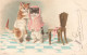 ANIMAUX - Chats - Chaise - Illsutration De Deux Chats - Dos Non Divisé - Carte Postale Ancienne - Cats