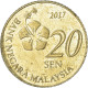 Monnaie, Malaysie, 20 Sen, 2017 - Malaysie