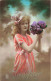 FETES & VOEUX - Vive St-Anne - Jeune Fille - Fleurs - Carte Postale Ancienne - Andere & Zonder Classificatie