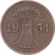 Monnaie, Allemagne, Reichspfennig, 1931 - 1 Rentenpfennig & 1 Reichspfennig