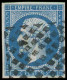 EMPIRE NON DENTELE - 14A  20c. Bleu, T I, Obl. GRILLE SARDE, TB - 1853-1860 Napoléon III