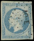 EMPIRE NON DENTELE - 14A  20c. Bleu, T I, Obl. Los. AO-E, TB - 1853-1860 Napoléon III