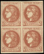 * EMISSION DE BORDEAUX - 40Bd  2c. Brun-rouge Foncé, BLOC De 4, Très Frais Et TB - 1870 Bordeaux Printing