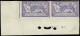 * VARIETES - 206   Merson,  3f. Violet Et Bleu, PAIRE Cdf Numéroté DENTELEE 3 COTES, Superbe - Unused Stamps