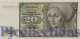 GERMANY FEDERAL REPUBLIC 20 DEUTSCHE MARK 1980 PICK 32d AU/UNC - 20 Deutsche Mark