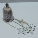 Delcampe - -ANCIEN CARILLON PORTE D'ENTREE CLOCHE & 4 PAPILLONS REGULE /ZAMAC BOUDDHA  E - Cloches