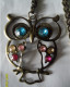 HIBOU Porte-bonheur Avec Chaîne - Vintage - Pendenti