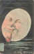 FANTAISIES - La Lune Optimiste - Colorisé - Carte Postale Ancienne - Hommes