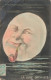 FANTAISIES - La Lune Optimiste - Colorisé - Carte Postale Ancienne - Men